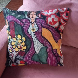 pillow cover featuring "Woman in a Purple Coat" by Matisse